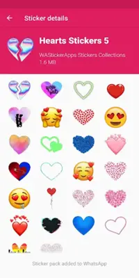 Stickers Hearts android App screenshot 1