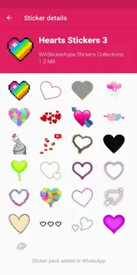 Stickers Hearts android App screenshot 2