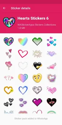 Stickers Hearts android App screenshot 5