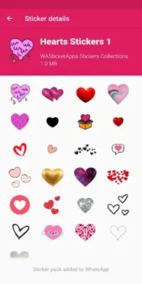 Stickers Hearts android App screenshot 6